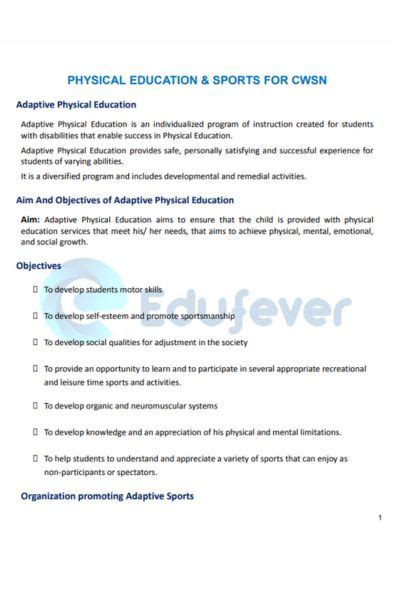 objective of adaptive physical education|class 11 pe chapter 4.